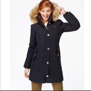 Faux fur hood down parka winter coat